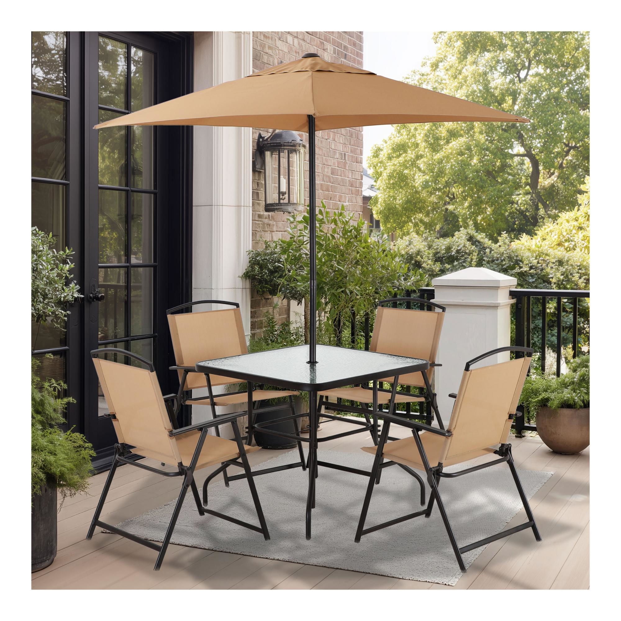 Mainstays - Juego Terraza 6 Piezas Café - Beige