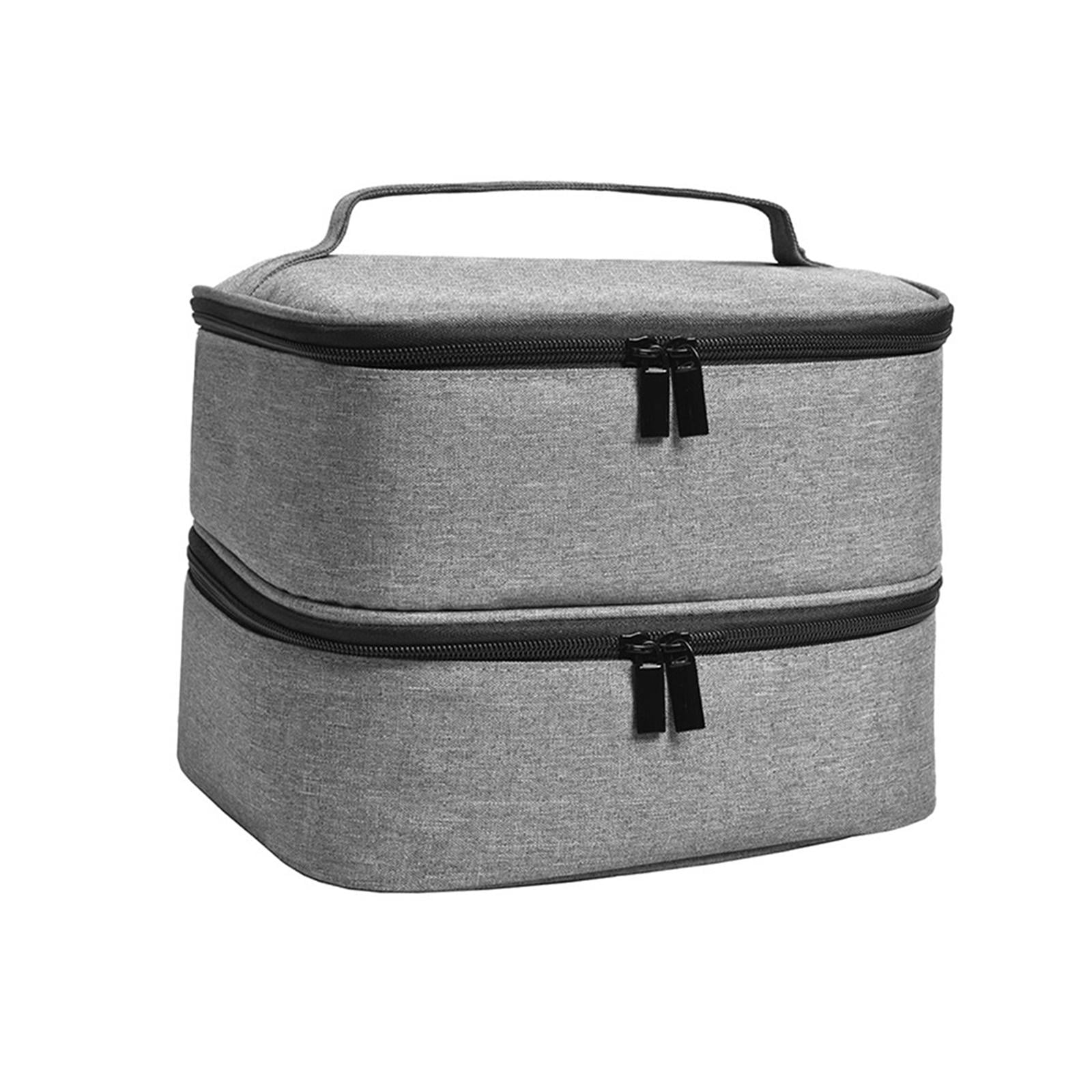 Magideal - Bolsa De Almacenamiento De Esmalte De Uñas, Bolso Práctico Para Accesorios De Manicura, Estuche De Transporte, Bolsa De Cosméticos , Gris, 24cmx20cmx19.5cm