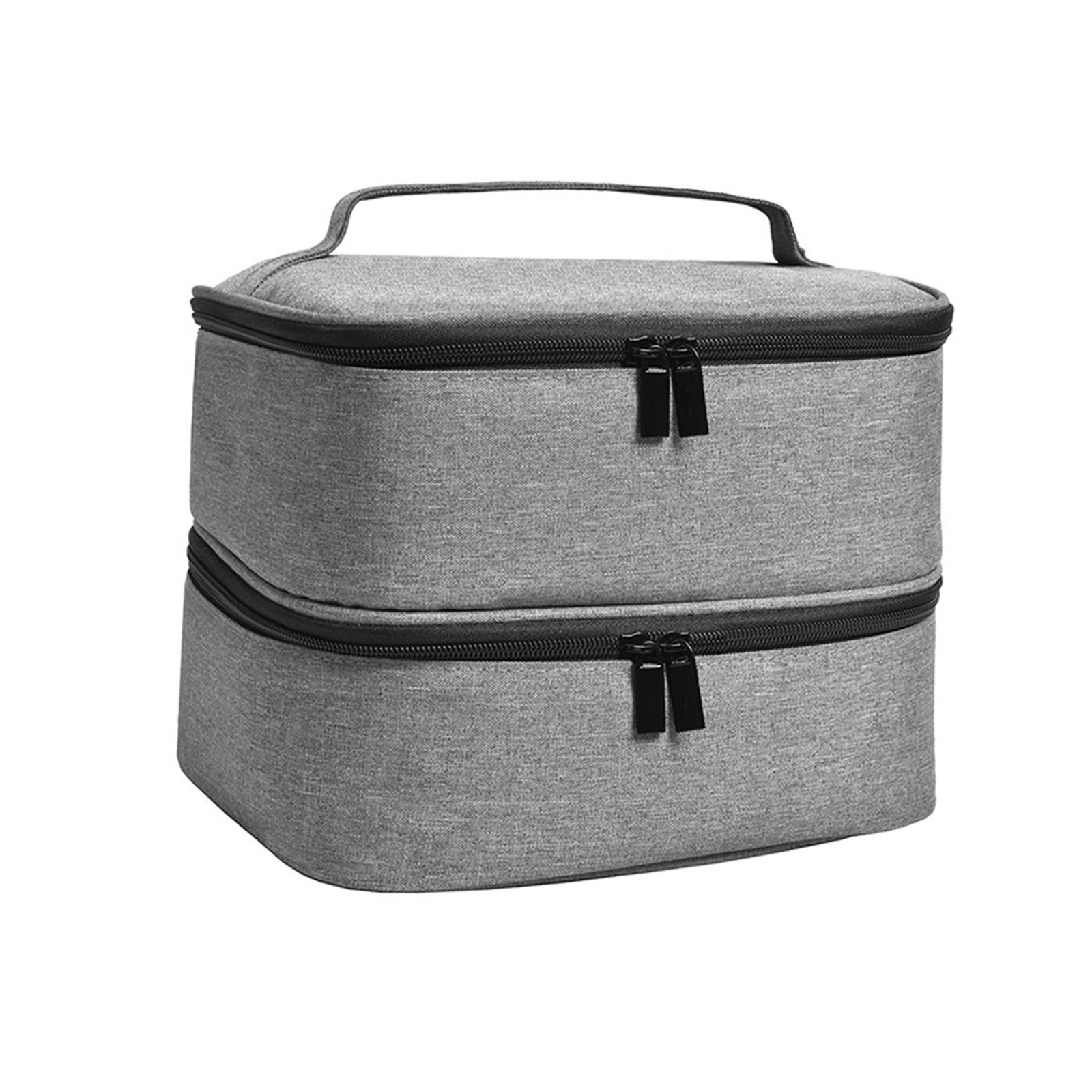 Magideal - Bolsa De Almacenamiento De Esmalte De Uñas, Bolso Práctico Para Accesorios De Manicura, Estuche De Transporte, Bolsa De Cosméticos , Gris, 24Cmx20Cmx19.5Cm