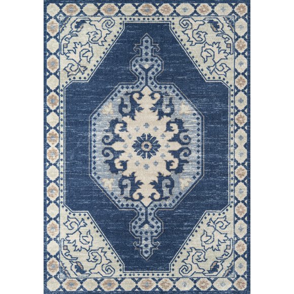 Area Rug Momeni Anatolia (lana y nailon, 60 x 90 cm), color azul marino