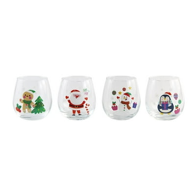 Vaso De Vidrio Con Diseño Navidadeño, Producto Surtido, 1 Un Holiday Time
