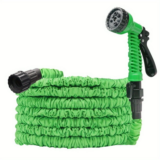 1pc, Garden Hose Expandable Flexible Water Hose Plastic Hoses Car Wash Water Gun 25ft/50ft/75ft/100ft X 3/4", Garden Sprayer Watering Irrigation Tools, Solid Brass Fitting Connectors, Lightweight Kink