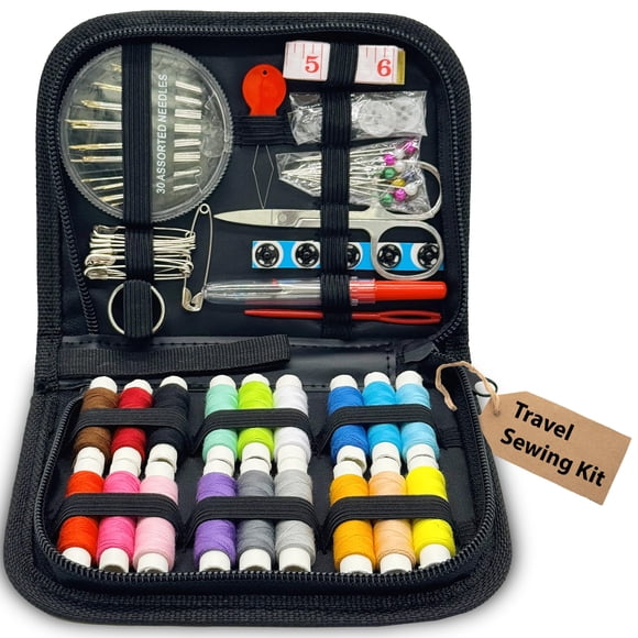 Kit de costura VelloStar mini con estuche de viaje – 18 hilos