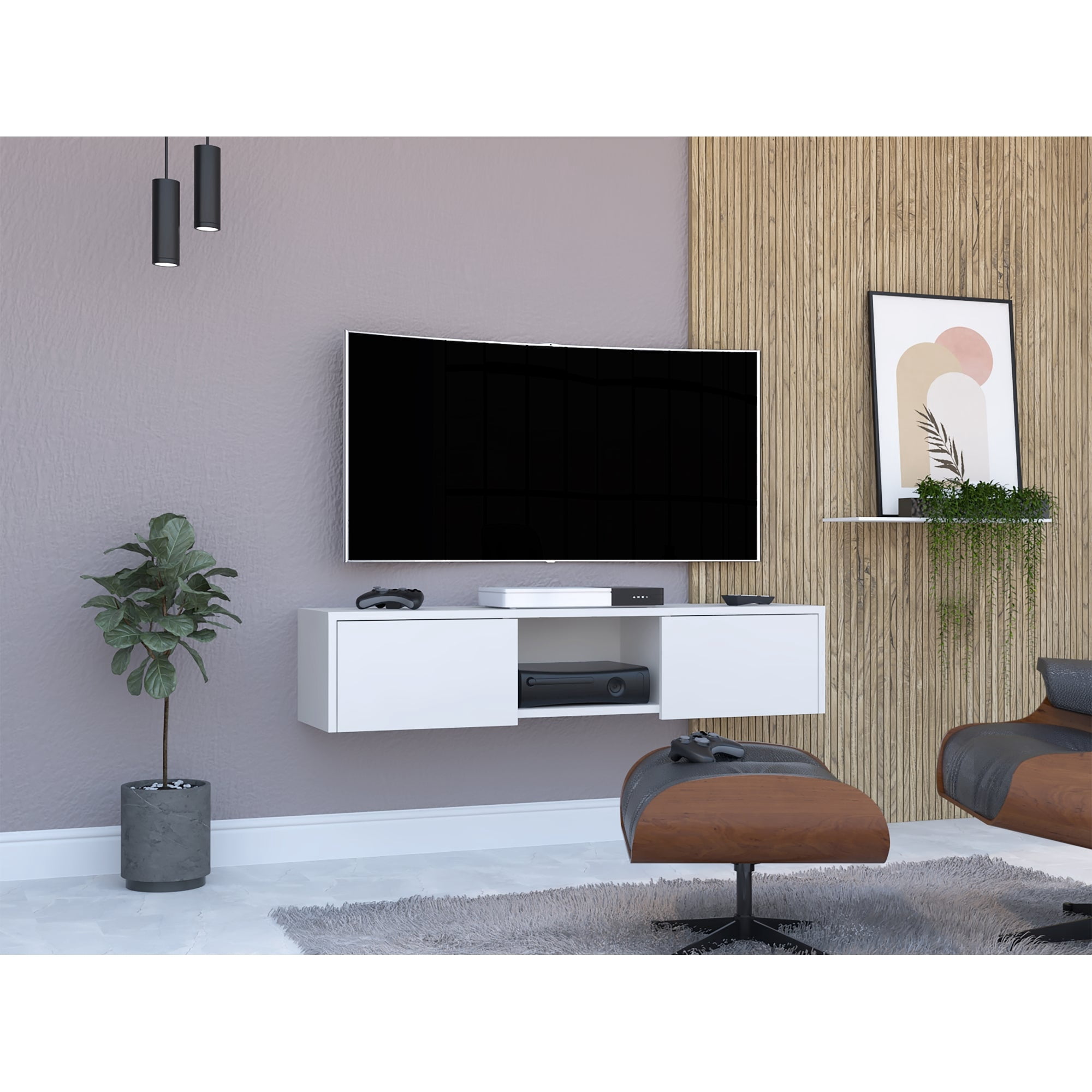 Tuhome - Panel Tv 49" Glen 2 Puertas Blanco