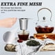 thumbnail image 3 of Colador de malla infusor de té Yoassi Extra Fine de acero inoxidable 18/8 aprobado por la FDA con gran capacidad y tamaño perfecto, asas dobles para colgar en teteras, tazas y tazas para remojar hojas, 3 of 6