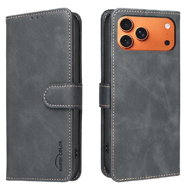 Funda Billetera para iPhone 17 Pro Protección RFID y Soporte Ajustable Negro