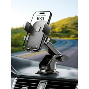 Genérico - Soporte Ajustable Para Teléfono Móvil - Fácil Instalación En Salpicadero Y Parabrisas - Accesorio Universal Para Teléfono Móvil, Apto Para Iphone Y Smartphones Android-Negro