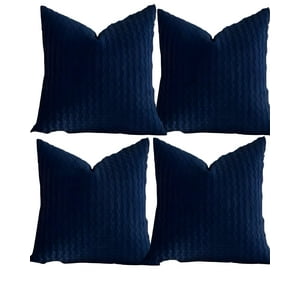 Genérico - Set De 4 Fundas De Cojines Diseño De Maiz 45Cm X 45 Cm Azul