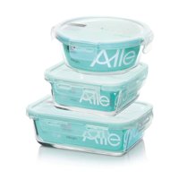 Set 3 Contenedores Tapers Hermeticos De Vidrio Allegra