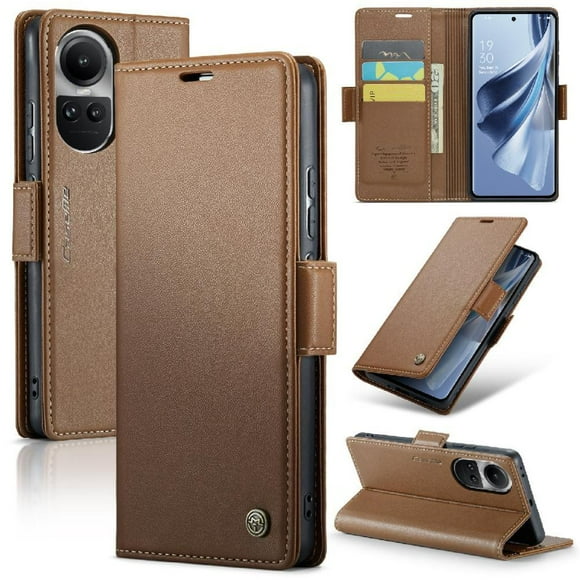CaseMe tipo cartera OPPO Reno 10 Pro 5G con cierre magnético, RFID, tarjetero, soporte, carga inalámbrica