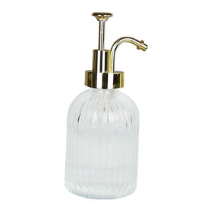 Bothyi - Dispensador De Jabón De 300 Ml, Resistente, Transparente, Recargable, Para Cocina, Encimera, Baño, Dorado