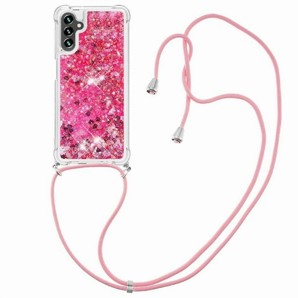 Funda FOXDOCK para Samsung Galaxy A13 5G con Cuerda Ajustable, Brillo Líquido, Protección Antigolpes y Lente – Ideal para Regalo