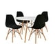 thumbnail image 1 of Comedor Mesa Eames Redonda Blanca 80cm + 4 Sillas Eames Negras, 1 of 8