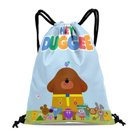 Hey Duggee Mochila de Cuerdas para Deportes y Gimnasio, Bolsa de Cuerdas Resistente al Agua, Bolsa Cinch, 30×40cm
