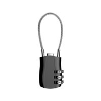 Magideal - Cerradura De Combinación De 3 Dígitos Cerradura De Contraseña De Cable De Metal Para Gabinetes Bolsas Equipaje Negro