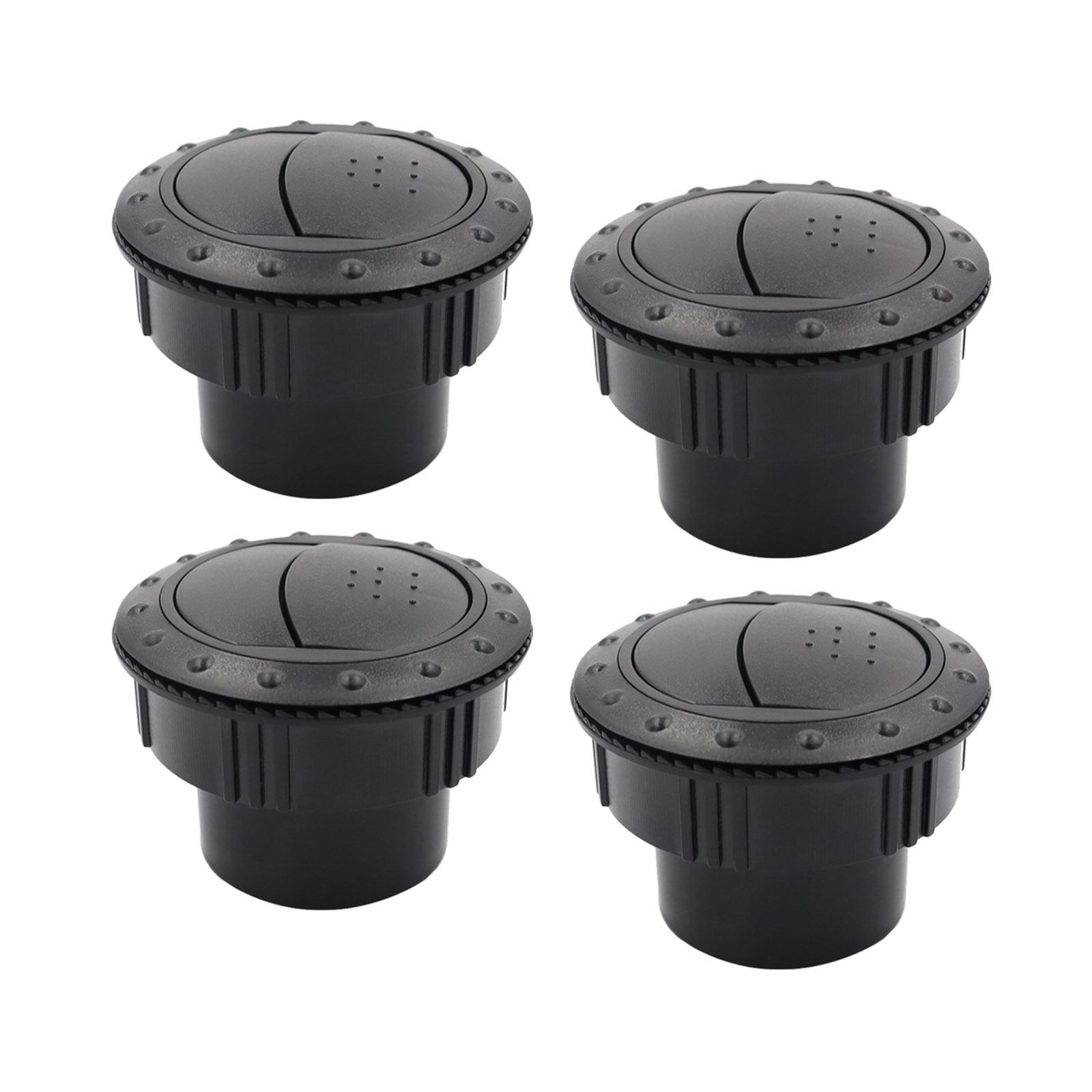 Magideal - 4X Salida De Aire Acondicionado Ventilación Del Tablero De Ventilación Negro Redondo Fácil De Instalar Accesorio Universal Giratorio Para Barcos De