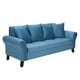 thumbnail image 3 of Sofa Lua 3c + 2 Pouf Felpa 20 Azul Petroleo, 3 of 5
