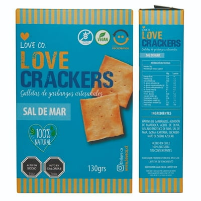 Galletas De Garbanzos Con Sal De Mar Love Crackers 130 G Love Co