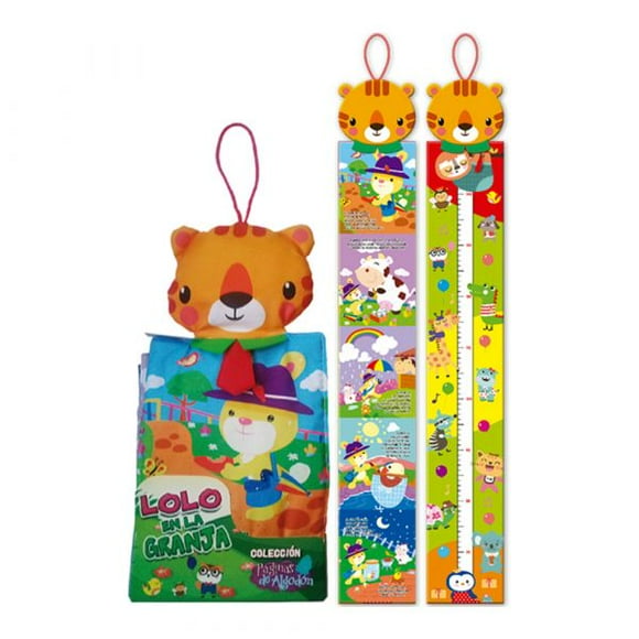Libro Páginas De Algodón - Lolo En La Granja/ 5 Páginas De Tela De 17,5 X 16 Cm Unidas En Banner. Medidor: 1 Página De Tela De 105 X 16 Cm. Incluye Bolsa Plástica Contenedora Y Display.