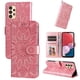 thumbnail image 1 of Funda tipo cartera FOXDOCK para Samsung Galaxy A13 4G , diseño girasol en relieve, cuero PU, cierre magnético, soporte y tarjetero, 1 of 5