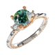 thumbnail image 1 of Anillos de Moissanita de Oro Blanco de 18K de 2 Uds para Mujer Regalo Color D Claridad VVS1 Anillos de Diamante Anillo de Plata Esterlina S925 Joyería Anillos de Compromiso de Moissanita con, 1 of 8