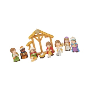 Bothyi - 12 Figuras De La Sagrada Familia, Manualidades De Resina Para Mesa De Fiesta, Gabinete Colorido