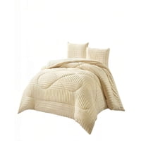 Genérico - Cobertor De Peludos Leche Con Textura Plaza Y Media Color Beige