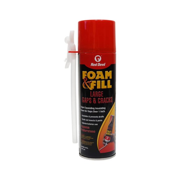 Espuma en aerosol Red Devil 090806 para rellenar grandes huecos y grietas, 240 ml