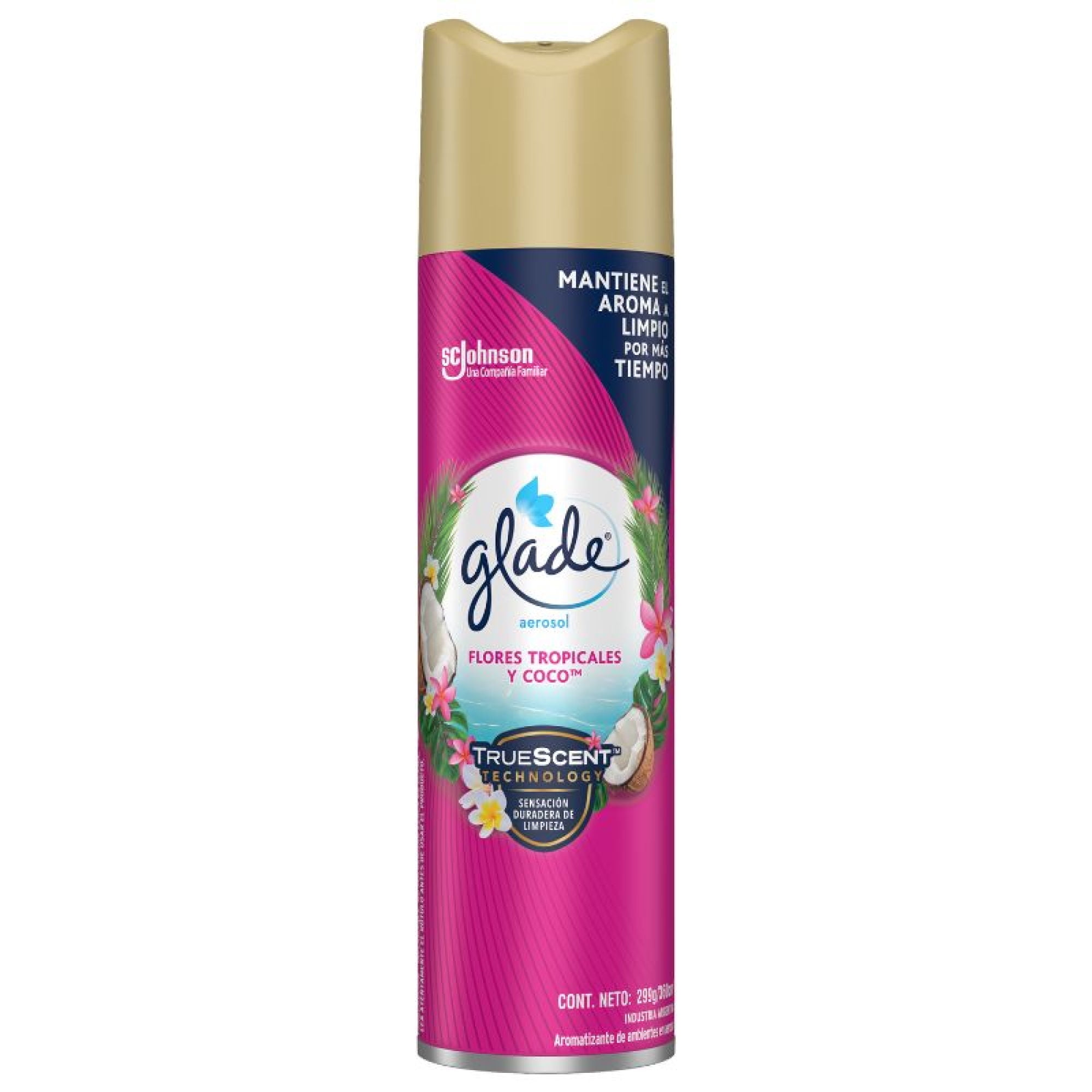 Desodorante Ambiental Aerosol Flores Tropicales Y Coco Lata 360 ml Glade