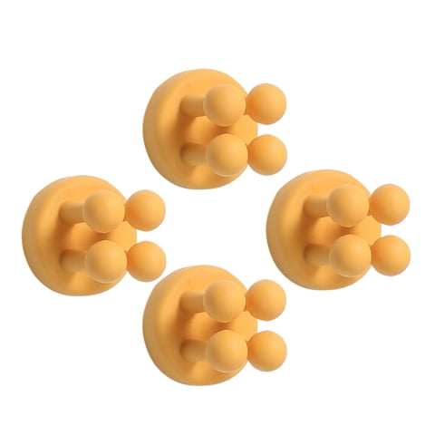 Magideal - 4 Soportes De Silicona Para Cepillos De , Ganchos Impermeables En , Para Colgar Maquinillas De Afeitar, Enchufe De , Amarillo