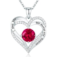 Heshpaws - Collar Colgante De Amor De Amor Con Piedra De Nacimiento Zirconia, Regalo De Joyería De Las Mujeres Para La Navidad, Cumpleaños, Aniversario