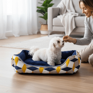 Bloccare - Cama Para Mascotas Espuma - Talla S (Tricolor Amarillo)