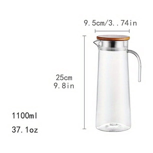 1pc, Heavy Duty Water Pitcher with Stainless Steel or Wooden Lid - Perfect for Juice, Beer, Bubble Tea, and Summer Drinks - Ideal Kitchen and Home Kitchen Item - Great Birthday Gift