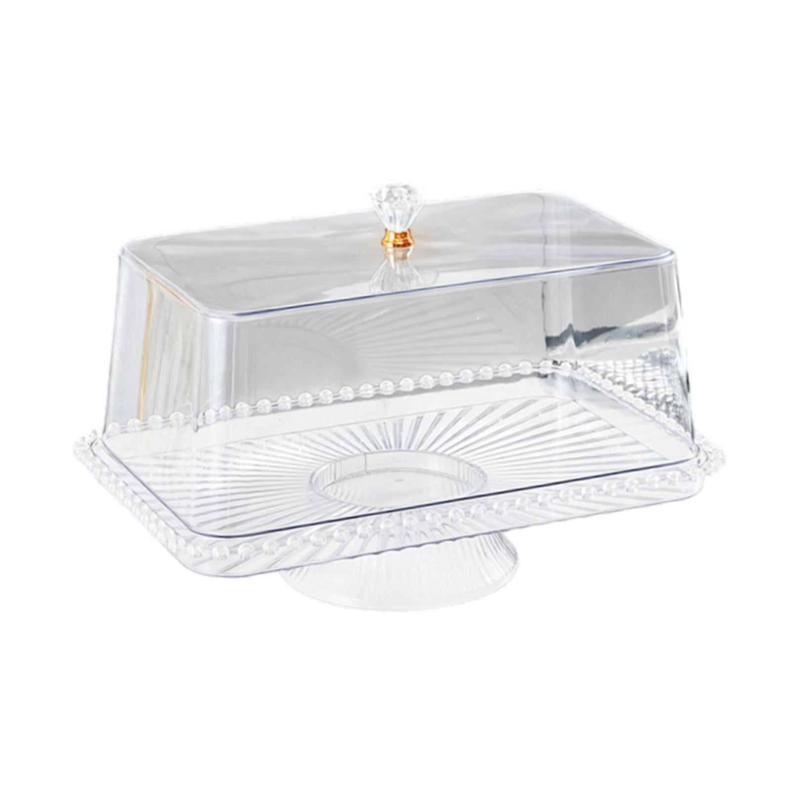 Magideal - Pastel De Pastel Con Dome Food Decoration Decoration Decoración De La Exhibición De Piernas Altas En La Bandeja De La Bandeja De Frutas Para La Fiesta Base Transparente 42.5 Cm
