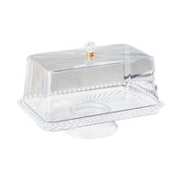 Magideal - Pastel De Pastel Con Dome Food Decoration Decoration Decoración De La Exhibición De Piernas Altas En La Bandeja De La Bandeja De Frutas Para La Fiesta Base Transparente 42.5 Cm