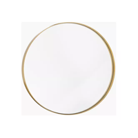 Genérico - Espejo Redondo Lugano 80Cm Diámetro Dorado