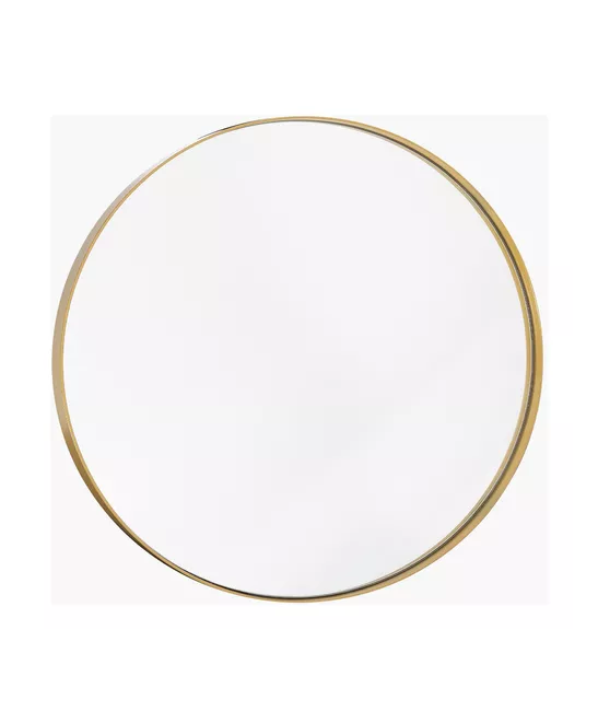 Genérico - Espejo Redondo Lugano 80Cm Diámetro Dorado