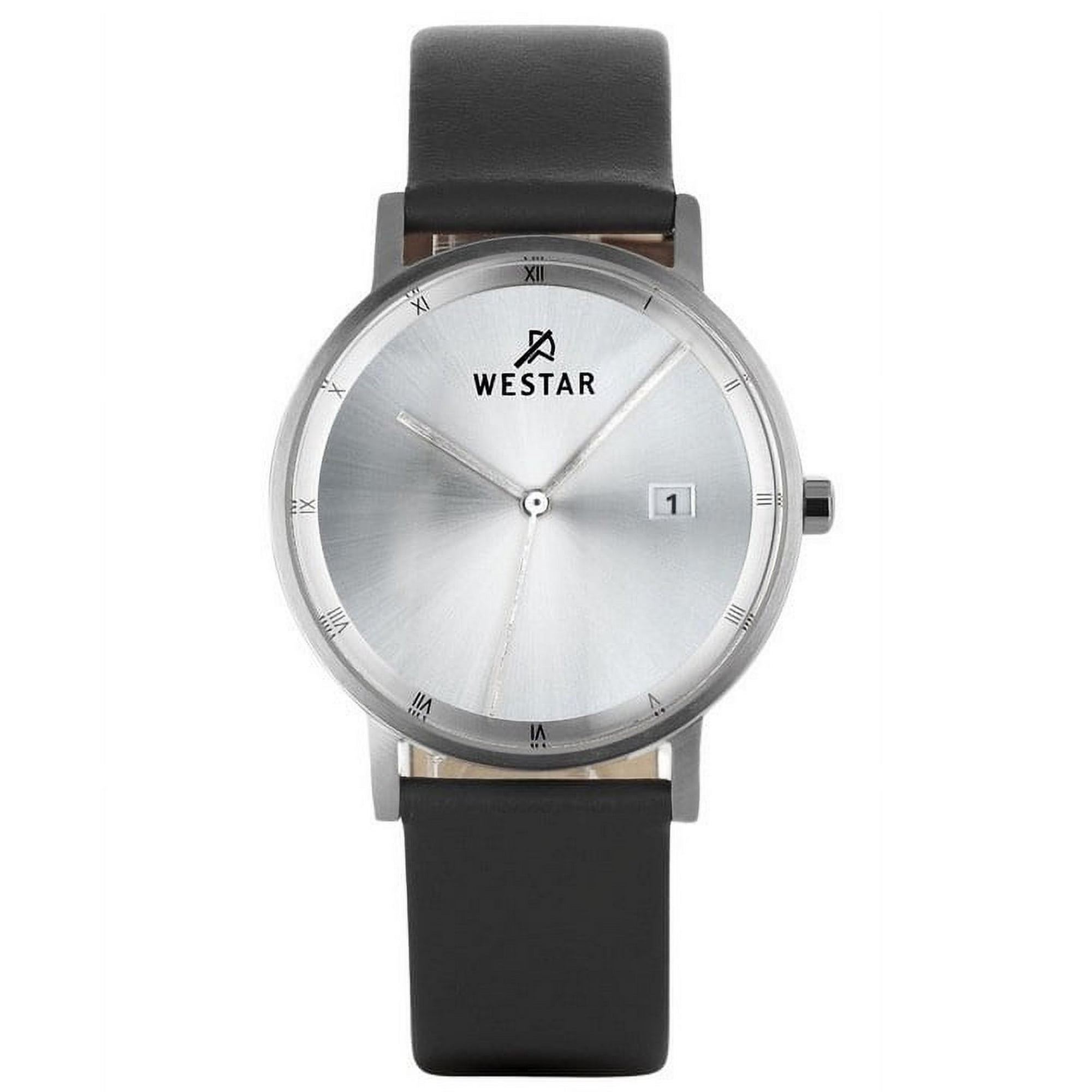Westar - Reloj Profile Correa De Cuero Esfera Plateada Cuarzo 50221stn107 Para Hombre