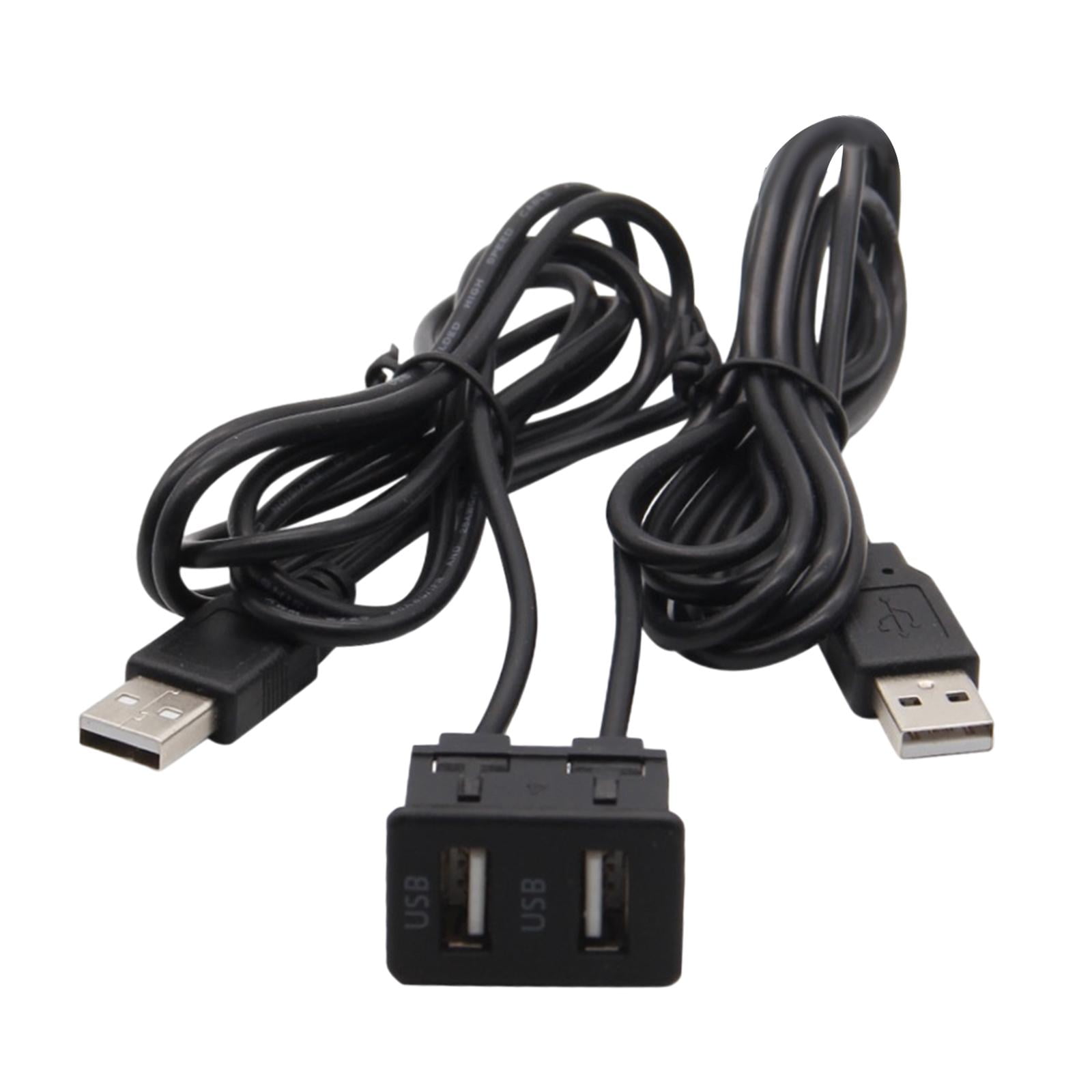 Magideal - Cable De Extensión Usb Para Montaje Empotrado En Tablero De Coche, Cable De Panel De Puerto Usb, Cable Adaptador Cable De Extensión Usb Para Equipo De Puerto Usb Doble
