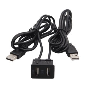 Magideal - Cable De Extensión Usb Para Montaje Empotrado En Tablero De Coche, Cable De Panel De Puerto Usb, Cable Adaptador Cable De Extensión Usb Para Equipo De Puerto Usb Doble
