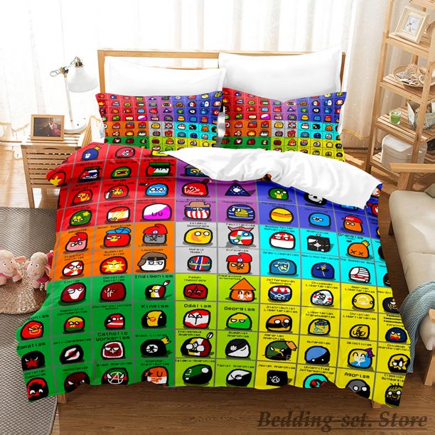 New Countryball Polandballs Bedding Set Bed Set Aldult Kid Bedroom Duvetcover Sets Anime