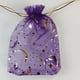 thumbnail image 1 of suxuMhao Bolsas de Regalo de Decoración, 100Pzas Bolsas de Organza Morado Oscuro con Cordón, Bolsas de Organza Transparentes con Estampado en Caliente de 2.7x3.5in para Joyería, Dulces, Pequeños, 1 of 4