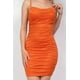 thumbnail image 5 of Saronite Vestido Mini de Fiesta Ajustado de Malla Metálica Brillante con Cuello Vuelto y Tirantes Ajustables, Color Terracota (para Mujer), 5 of 5