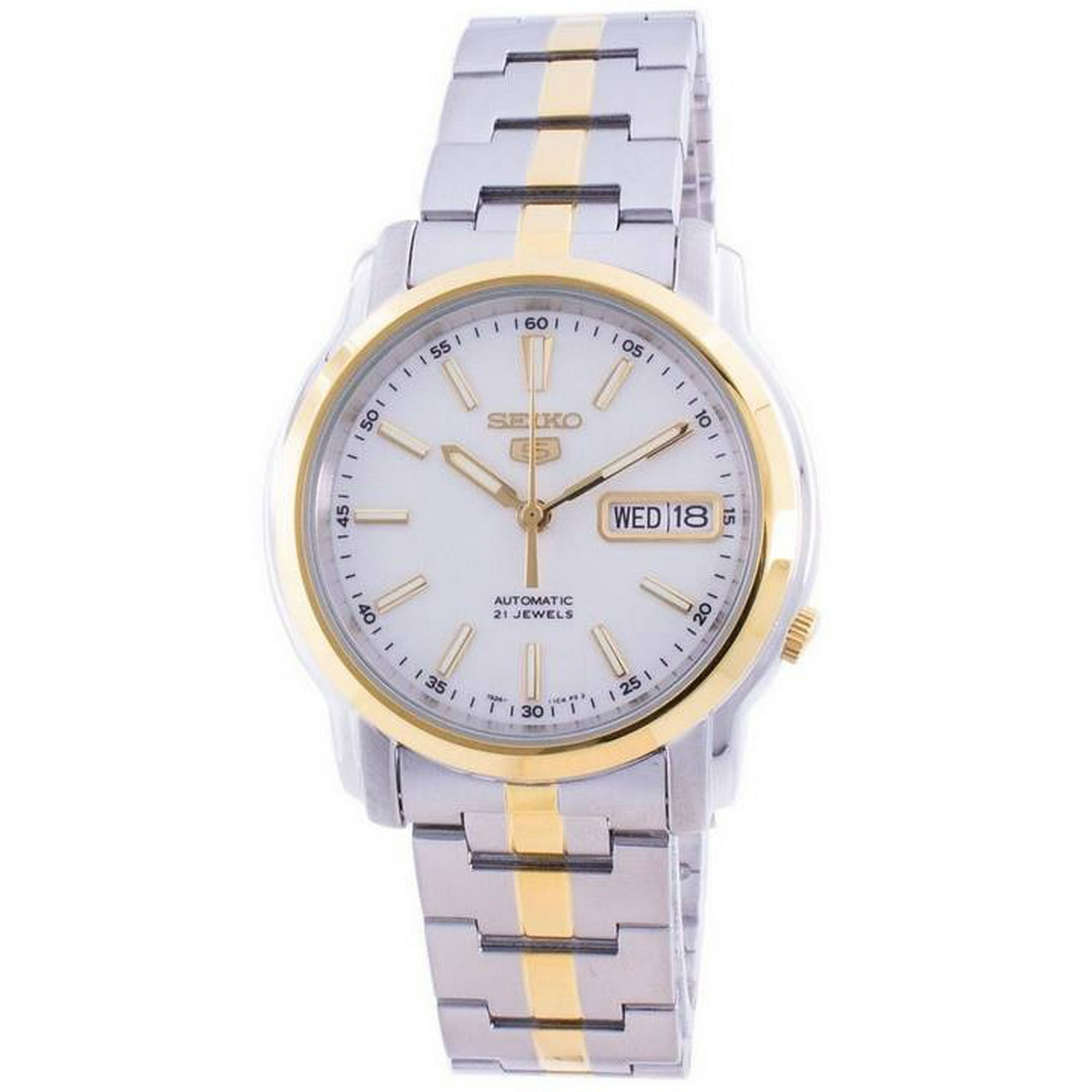Seiko - Reloj 5 Automatic White Dial Snkl84 Snkl84k1 Snkl84k Mens Watch