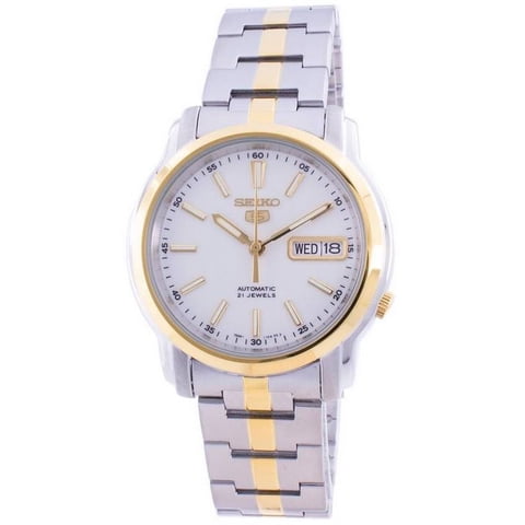 Seiko - Reloj 5 Automatic White Dial Snkl84 Snkl84K1 Snkl84K Mens Watch