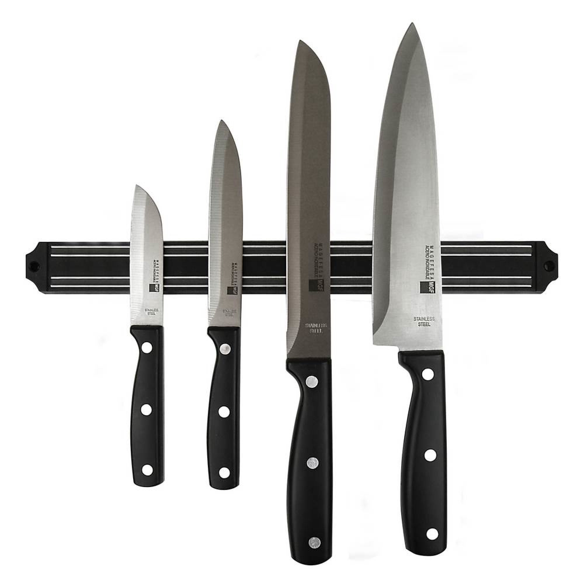 Juego De Cuchillo Blade 4 Piezas + Imán Acero Inoxidable Negro