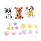 thumbnail image 5 of Adornos para tartas de perro, bolas amarillas, moradas y rosas, adornos para cupcakes de cachorro, figuras de arcilla para graduación y revelación de, 5 of 5