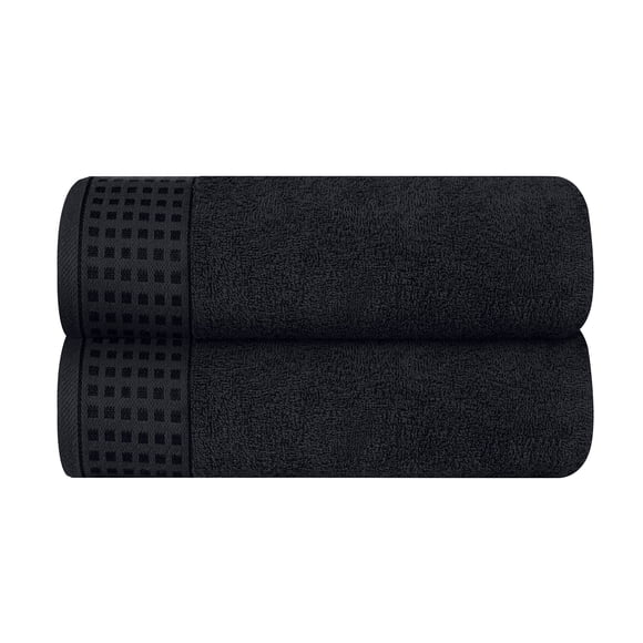 Juego de toallas de baño GLAMBURG, 100% algodón, 70 x 140 cm, 2 unidades, color negro