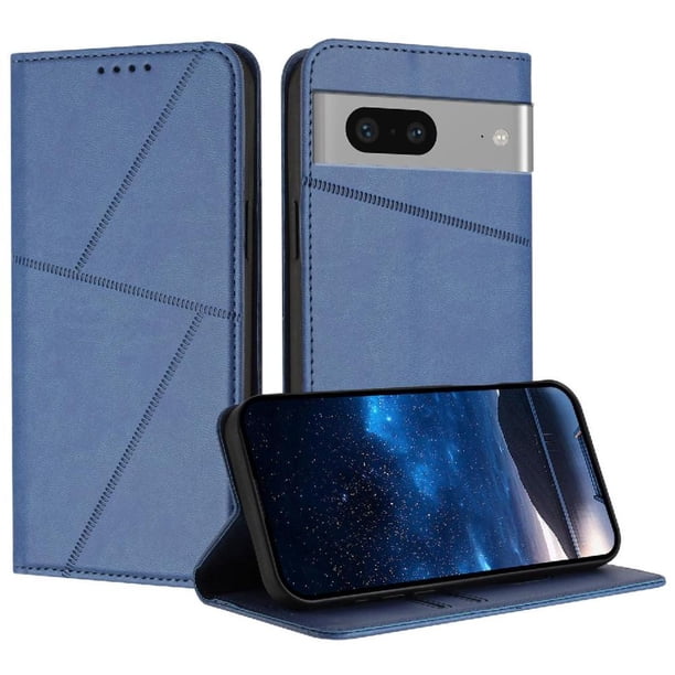 Funda Cartera Magnética para Google Pixel 7 Protección Antichoque con Ranuras Azul