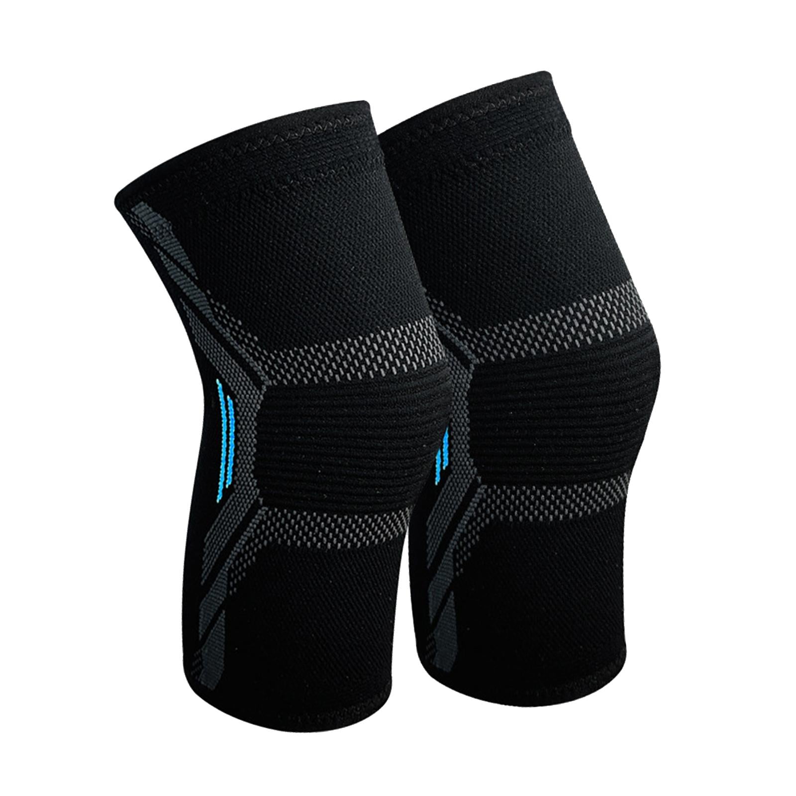 Magideal - 2 Uds Rodilleras Rodillera Manga De Compresión Elástica Antideslizante Rodillera Protector De Para Entrenamiento Hombres Mujeres Yoga Fútbol Azul L